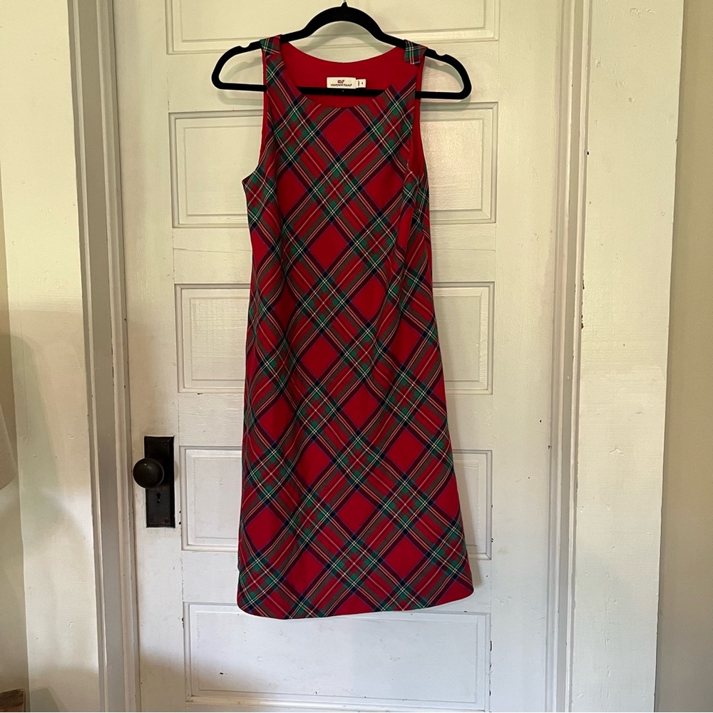 Vineyard Vines Red Plaid Mini Dress